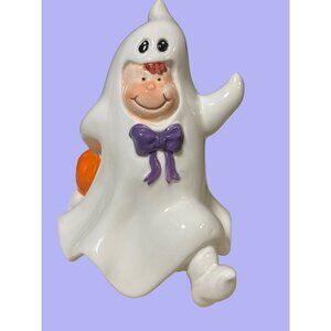 Halloween Decor Child Dressed as Ghost Figurine